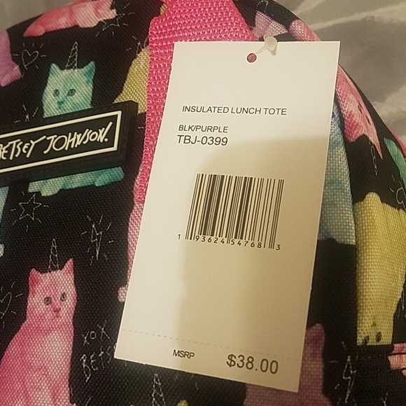 Betsey Johnson unicorn kitty lunch tote NWT - Picture 3 of 4